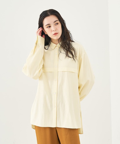 collex（コレックス）の「フロント切替バックギャザーシャツ（シャツ/ブラウス・レディース・ホワイト/イエロー/サックスブルー・フリー）」の18枚目の写真