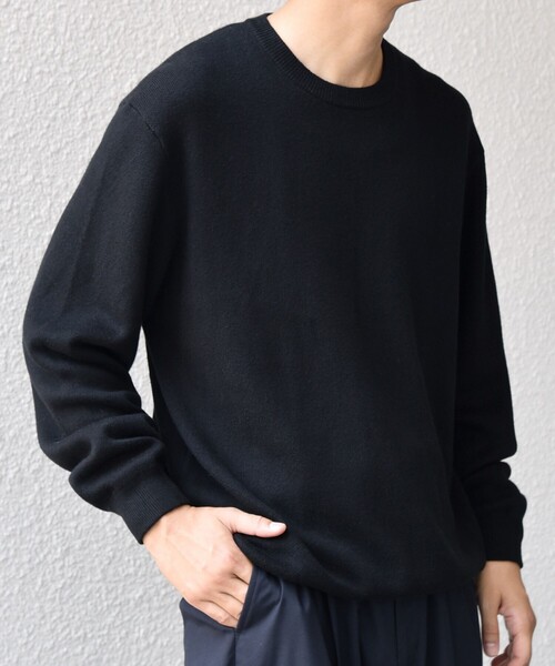 SHIPS any:〈手洗い可能〉コットン カシミヤ スウェットライク ニット