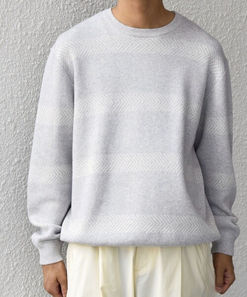 SHIPS any:〈手洗い可能〉コットン カシミヤ スウェットライク ニット