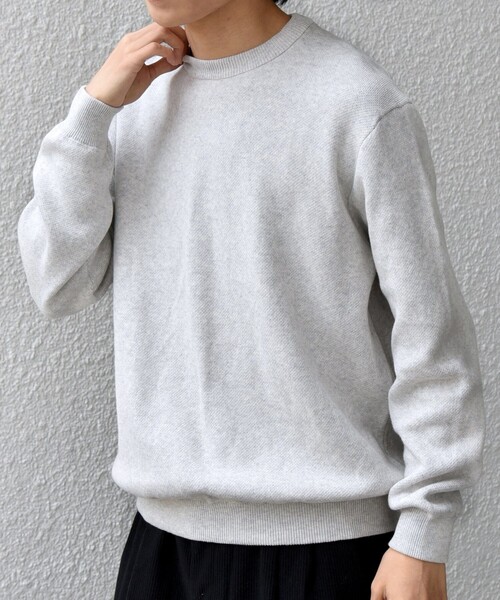 SHIPS any(シップス エニィ)の「SHIPS any:〈手洗い可能〉コットン カシミヤ スウェットライク ニット 25AW◇(ニット/セーター・メンズ・レッド/ダークグレー/ネイビー/トップグレー/ブラック/グレー・SMALL/X-LARGE/LARGE/MEDIUM)」の16枚目の写真