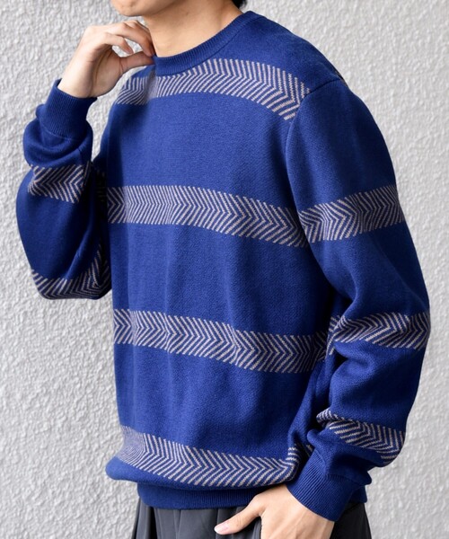 SHIPS any:〈手洗い可能〉コットン カシミヤ スウェットライク ニット