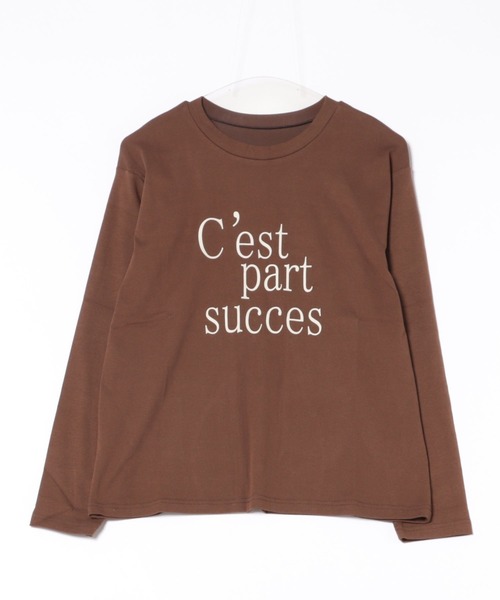 TRIANGLE PALETTE（トライアングルパレット）の「フロントロゴ 長袖Tシャツ/スーパーストレッチ（Tシャツ/カットソー・レディース・ホワイト/ブラウン/グレー/ブラック・FREE）」の6枚目の写真