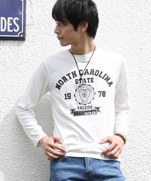 ARCADE(アーケード)の「ロンT アメカジなど カジュアルロゴプリント(Tシャツ/カットソー・メンズ・ブラック系その他/ホワイト系その他/ワイン/ブラック系その他4/ホワイト系その他3/ホワイト系その他4/ブラック系その他3/チャコールグレー/グレー/ネイビー・LL/L/M)」の2枚目の写真