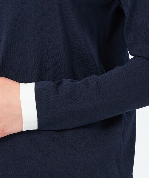 MACKINTOSH PHILOSOPHY(マッキントッシュ フィロソフィー)の「【25年秋冬モデル】Cleric Collar Knit ロングスリーブ(ニット/セーター・レディース・チャコールグレー/ホワイト系その他/ダークネイビー/ブラウン・38)」の10枚目の写真