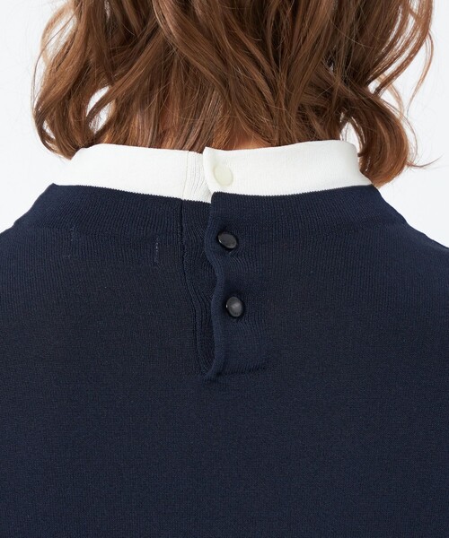 MACKINTOSH PHILOSOPHY(マッキントッシュ フィロソフィー)の「【25年秋冬モデル】Cleric Collar Knit ロングスリーブ(ニット/セーター・レディース・チャコールグレー/ホワイト系その他/ダークネイビー/ブラウン・38)」の9枚目の写真