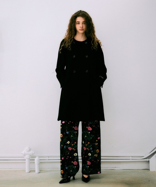 NOISE MAKER（ノイズメーカー）の「ボタニカル柄ワイドタックパンツ【MADE IN JAPAN】（その他パンツ・レディース・ブラック/オフホワイト・38/36）」の14枚目の写真