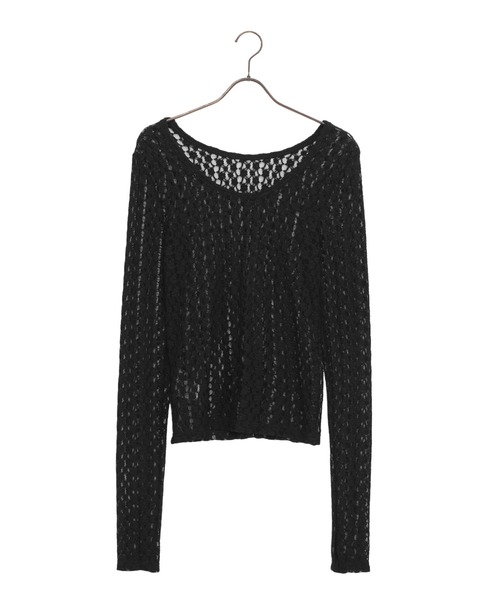 Dita Muaj.(ディータムアージュ)の「【2WAY仕様】カットレースシアーロンT/レイヤードにも◎(Tシャツ/カットソー・レディース・ブラック/ホワイト・FREE)」の12枚目の写真