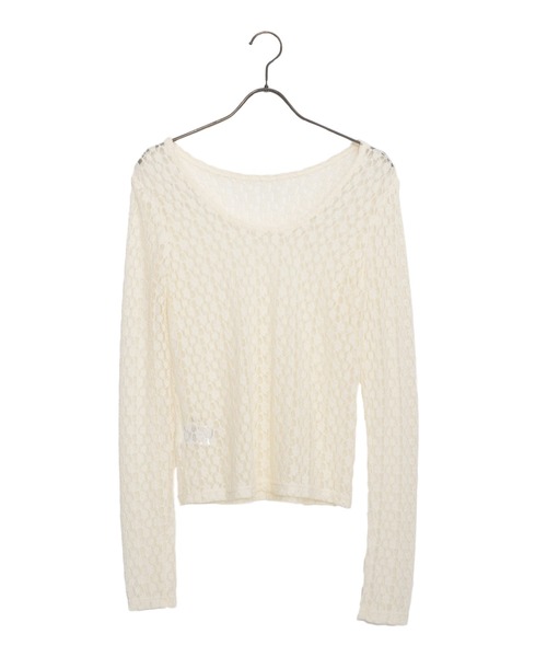 Dita Muaj.(ディータムアージュ)の「【2WAY仕様】カットレースシアーロンT/レイヤードにも◎(Tシャツ/カットソー・レディース・ブラック/ホワイト・FREE)」の14枚目の写真