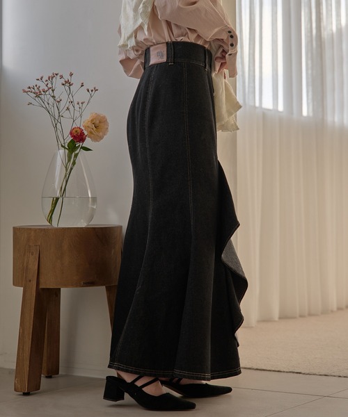 frills mermaid denim skirt / フリルマーメイドデニムスカート