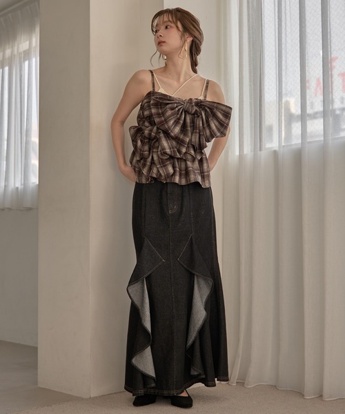 frills mermaid denim skirt / フリルマーメイドデニムスカート