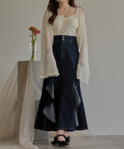 スカート frills mermaid denim skirt frills mermaid denim skirt / フリルマーメイドデニムスカート