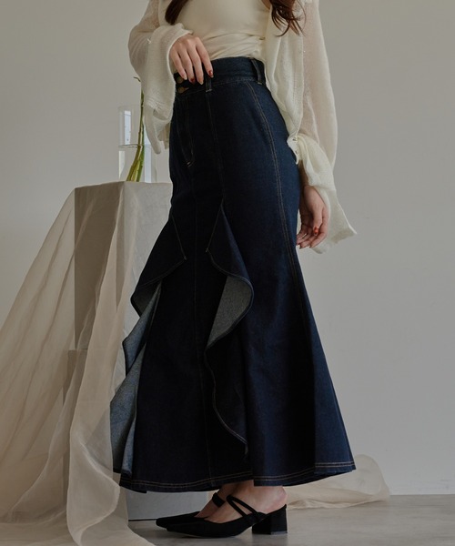 スカート frills mermaid denim skirt frills mermaid denim skirt / フリルマーメイドデニムスカート