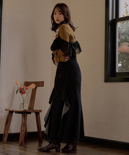 frills mermaid denim skirt / フリルマーメイドデニムスカート