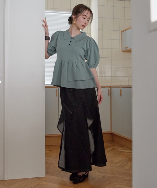 セール】frills mermaid denim skirt / フリルマーメイドデニム
