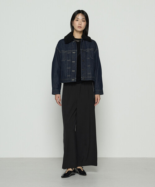 K.T KIYOKO TAKASE（キヨコタカセ）の「10.5オンス空紡デニム フェイクファー襟付きデニムジャケット（デニムジャケット・レディース・グレー/インディゴブルー/ワンウォッシュ・9号）」の9枚目の写真