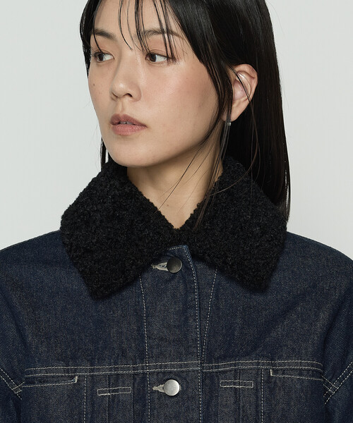 K.T KIYOKO TAKASE（キヨコタカセ）の「10.5オンス空紡デニム フェイクファー襟付きデニムジャケット（デニムジャケット・レディース・グレー/インディゴブルー/ワンウォッシュ・9号）」の22枚目の写真