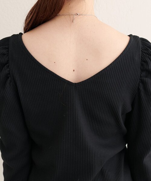 natural couture(ナチュラルクチュール)の「【WEB限定】テレコ2WAYプリンセスT(Tシャツ/カットソー・レディース・ブラウン/ボルドー/モカ/オフホワイト/ブラック/サックスブルー・FREE)」の17枚目の写真