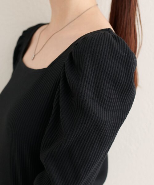 natural couture(ナチュラルクチュール)の「【WEB限定】テレコ2WAYプリンセスT(Tシャツ/カットソー・レディース・ブラウン/ボルドー/モカ/オフホワイト/ブラック/サックスブルー・FREE)」の20枚目の写真
