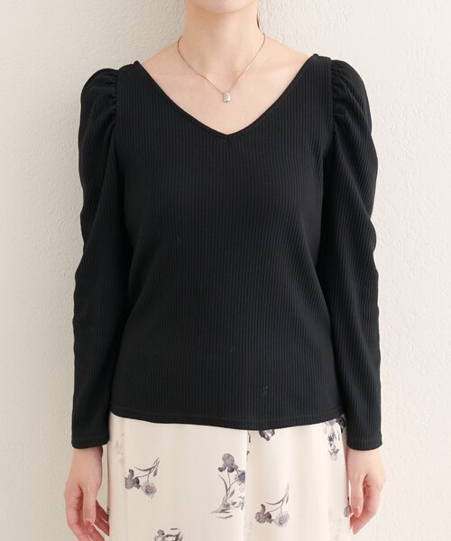 natural couture(ナチュラルクチュール)の「【WEB限定】テレコ2WAYプリンセスT(Tシャツ/カットソー・レディース・ブラウン/ボルドー/モカ/オフホワイト/ブラック/サックスブルー・FREE)」の18枚目の写真