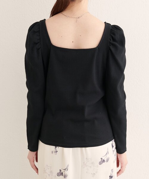 natural couture(ナチュラルクチュール)の「【WEB限定】テレコ2WAYプリンセスT(Tシャツ/カットソー・レディース・ブラウン/ボルドー/モカ/オフホワイト/ブラック/サックスブルー・FREE)」の7枚目の写真