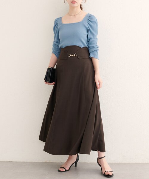 natural couture(ナチュラルクチュール)の「【WEB限定】テレコ2WAYプリンセスT(Tシャツ/カットソー・レディース・ブラウン/ボルドー/モカ/オフホワイト/ブラック/サックスブルー・FREE)」の14枚目の写真