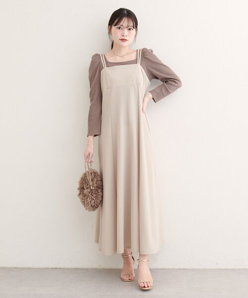 natural couture(ナチュラルクチュール)の「【WEB限定】テレコ2WAYプリンセスT(Tシャツ/カットソー・レディース・ブラウン/ボルドー/モカ/オフホワイト/ブラック/サックスブルー・FREE)」の15枚目の写真