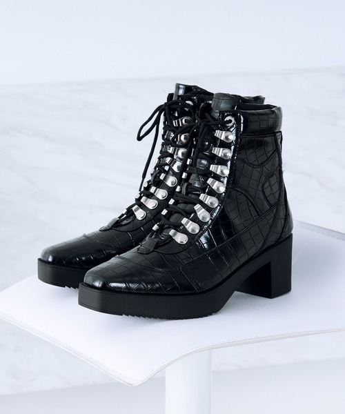 Ellno Loset（エルノロゼット）の「メタルパーツレースアップヒールブーツ（ブーツ・メンズ・ブラック/ブラック系その他・LARGE/SMALL/MEDIUM/X-LARGE/X-SMALL）」の7枚目の写真