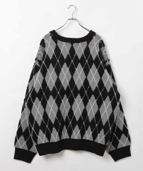 PBLIM（ページボーイリム）の「《UNISEX》アーガイルカーディガン（カーディガン/ボレロ・レディース・ブラック/ブラウン・FREE）」の8枚目の写真