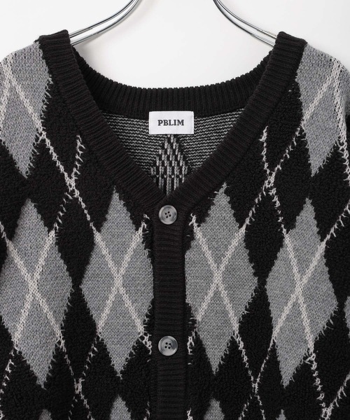 PBLIM（ページボーイリム）の「《UNISEX》アーガイルカーディガン（カーディガン/ボレロ・レディース・ブラック/ブラウン・FREE）」の3枚目の写真