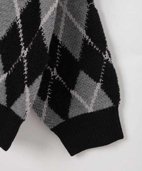 PBLIM（ページボーイリム）の「《UNISEX》アーガイルカーディガン（カーディガン/ボレロ・レディース・ブラック/ブラウン・FREE）」の6枚目の写真