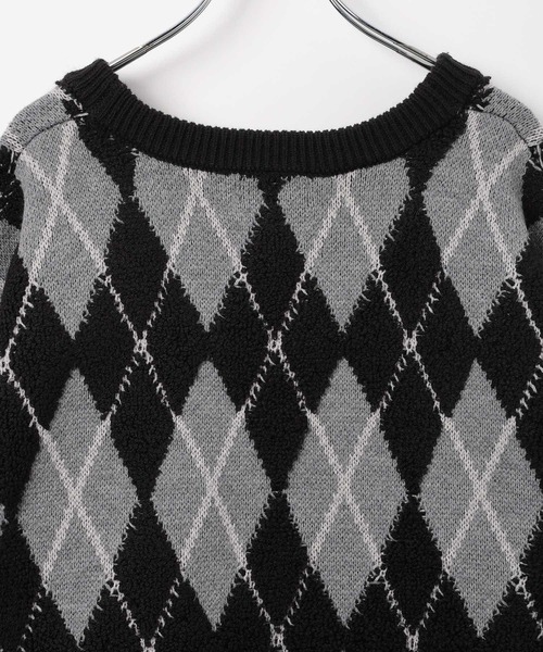 PBLIM（ページボーイリム）の「《UNISEX》アーガイルカーディガン（カーディガン/ボレロ・レディース・ブラック/ブラウン・FREE）」の4枚目の写真