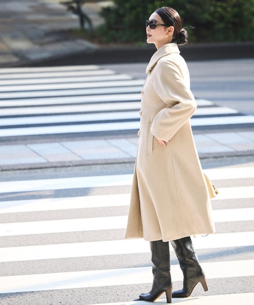 RUIRUE BOUTIQUE(ルイルエブティック)の「シャギー ウール ダッフルコート | アウター / ウールコート / コート / ロングコート(ダッフルコート・レディース・チャコールグレー/アイボリー・L/M)」の8枚目の写真