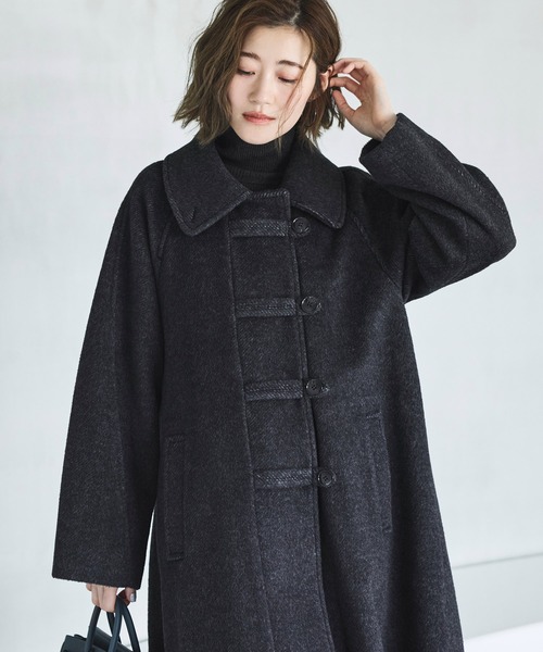 RUIRUE BOUTIQUE(ルイルエブティック)の「シャギー ウール ダッフルコート | アウター / ウールコート / コート / ロングコート(ダッフルコート・レディース・チャコールグレー/アイボリー・L/M)」の12枚目の写真