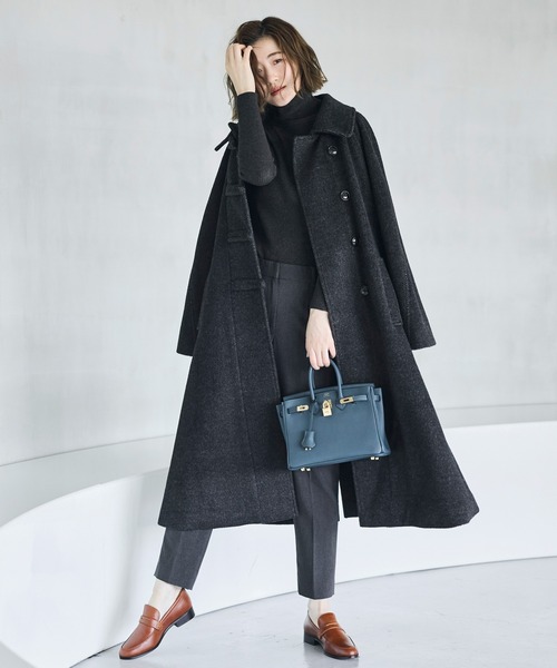 RUIRUE BOUTIQUE(ルイルエブティック)の「シャギー ウール ダッフルコート | アウター / ウールコート / コート / ロングコート(ダッフルコート・レディース・チャコールグレー/アイボリー・L/M)」の14枚目の写真