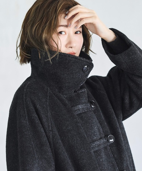 RUIRUE BOUTIQUE(ルイルエブティック)の「シャギー ウール ダッフルコート | アウター / ウールコート / コート / ロングコート(ダッフルコート・レディース・チャコールグレー/アイボリー・L/M)」の16枚目の写真