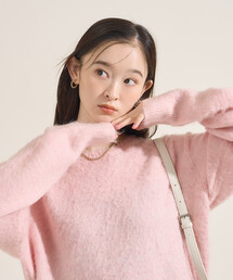 モヘヤ入りウールニット