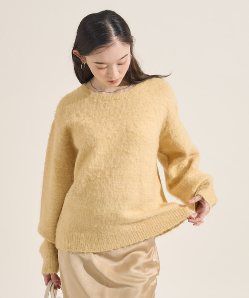 FREAK'S STORE（フリークスストア）の「モヘヤ入りウールニット（ニット/セーター・レディース・イエロー/ピンク/ライトグレー・ﾌﾘ-）」の3枚目の写真