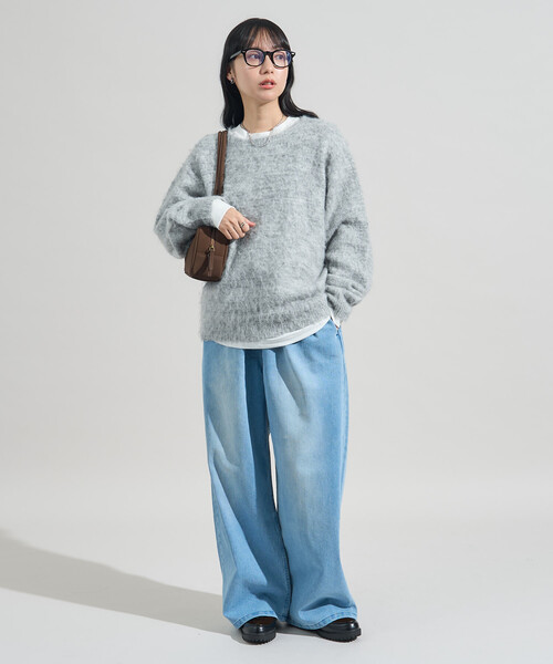 FREAK'S STORE（フリークスストア）の「モヘヤ入りウールニット（ニット/セーター・レディース・イエロー/ピンク/ライトグレー・ﾌﾘ-）」の4枚目の写真