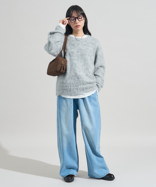 FREAK'S STORE（フリークスストア）の「モヘヤ入りウールニット（ニット/セーター・レディース・イエロー/ピンク/ライトグレー・ﾌﾘ-）」の5枚目の写真