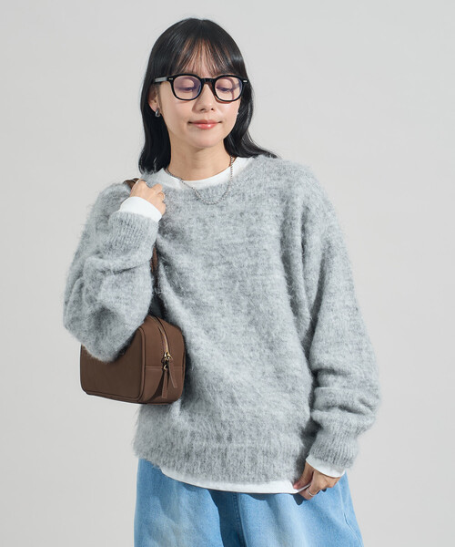 FREAK'S STORE（フリークスストア）の「モヘヤ入りウールニット（ニット/セーター・レディース・イエロー/ピンク/ライトグレー・ﾌﾘ-）」の9枚目の写真