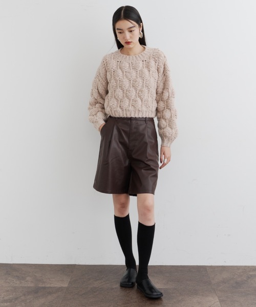DFFUR.(ディフル)の「ぽこぽこボリュームニットトップス(ニット/セーター・レディース・ベージュ/グレー・FREE)」の12枚目の写真