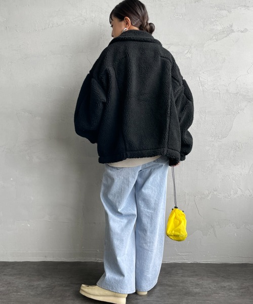 WILD THINGS（ワイルドシングス）の「[WILD THINGS/ワイルドシングス] G-1 ボアジャケット（その他アウター・レディース・ブラック/オフホワイト・M）」の22枚目の写真