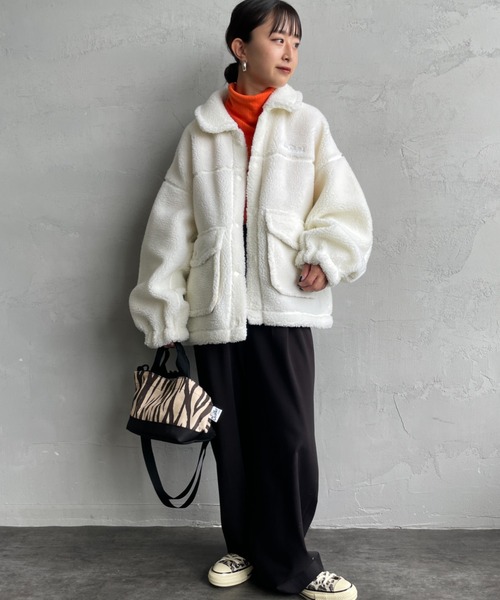 WILD THINGS（ワイルドシングス）の「[WILD THINGS/ワイルドシングス] G-1 ボアジャケット（その他アウター・レディース・ブラック/オフホワイト・M）」の18枚目の写真