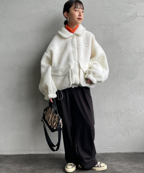 WILD THINGS（ワイルドシングス）の「[WILD THINGS/ワイルドシングス] G-1 ボアジャケット（その他アウター・レディース・ブラック/オフホワイト・M）」の17枚目の写真