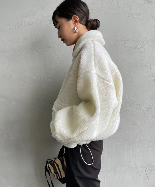 WILD THINGS（ワイルドシングス）の「[WILD THINGS/ワイルドシングス] G-1 ボアジャケット（その他アウター・レディース・ブラック/オフホワイト・M）」の6枚目の写真