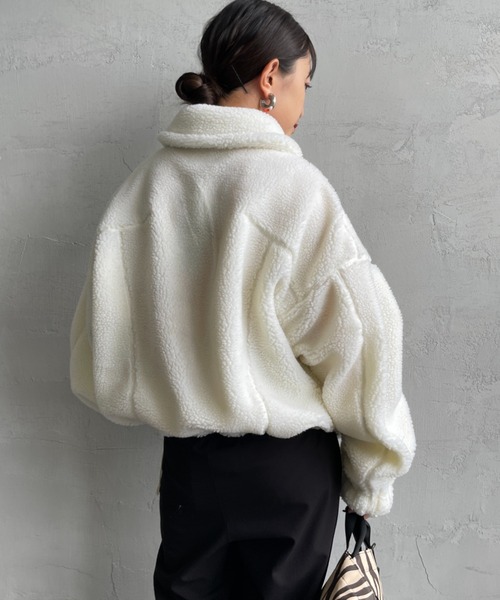 WILD THINGS（ワイルドシングス）の「[WILD THINGS/ワイルドシングス] G-1 ボアジャケット（その他アウター・レディース・ブラック/オフホワイト・M）」の10枚目の写真