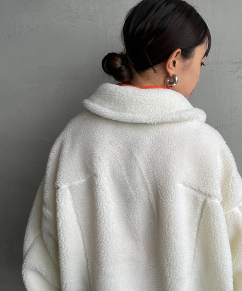 WILD THINGS（ワイルドシングス）の「[WILD THINGS/ワイルドシングス] G-1 ボアジャケット（その他アウター・レディース・ブラック/オフホワイト・M）」の12枚目の写真