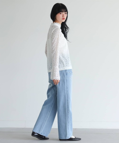 somari imagination（ソマリ イマジネーション）の「『袖フレアレースカットソー』（Tシャツ/カットソー・レディース・ブラック/オフホワイト・1/2）」の9枚目の写真