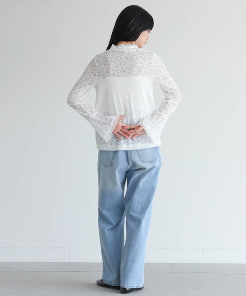 somari imagination（ソマリ イマジネーション）の「『袖フレアレースカットソー』（Tシャツ/カットソー・レディース・ブラック/オフホワイト・1/2）」の10枚目の写真