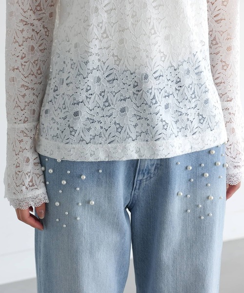 somari imagination（ソマリ イマジネーション）の「『袖フレアレースカットソー』（Tシャツ/カットソー・レディース・ブラック/オフホワイト・1/2）」の6枚目の写真